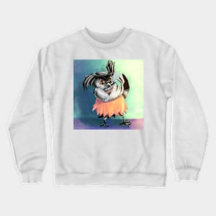 Owl with huion pen Crewneck Sweatshirt